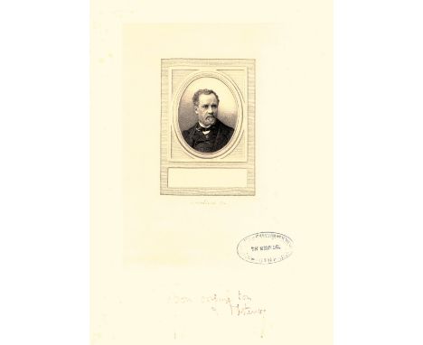 PASTEUR LOUIS: (1822-1895) French Chemist & Microbiologist. A good vintage signed 10 x 13 engraving by Pasteur, the fine oval