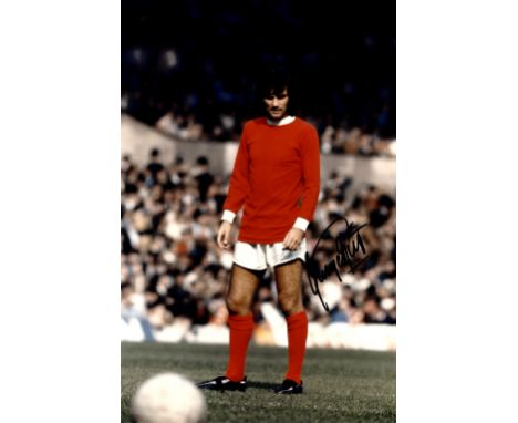 BEST GEORGE: (1946-2005) Northern Ireland & Manchester United Footballer. Signed colour 8 x 12 photograph of Best standing in