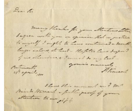 HISTORICAL: Miscellaneous selection of A.Ls.S., a few signed clipped pieces etc., including John Jervis (1735-1823) 1st Earl 
