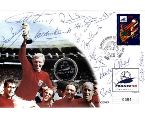 ENGLAND FOOTBALL: A good First Day Cover issued for the World Cup in France 1998 and featuring a colour image of Bobby Moore 