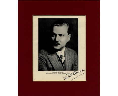 BRUCE NIGEL: (1895-1953) British Character Actor, famous for his portrayal of Dr. Watson alongside Basil Rathbone as Sherlock