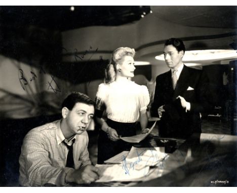 NIGHT BEAT: Vintage signed 9 x 7 photograph by Sid James (Nixon), Christine Norden (Jackie) and Hector Ross (Don Brady) indiv
