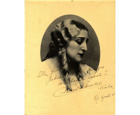 MUZIO CLAUDIA: (1889-1936) Italian Soprano. A good, large vintage signed and inscribed sepia 9.5 x 11.5 photograph, the oval 