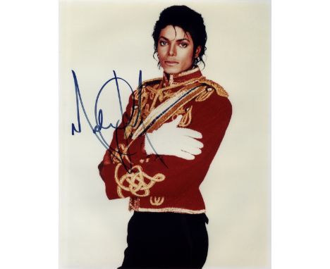 JACKSON MICHAEL: (1958-2009) American Pop Singer. Signed colour 8 x 10 photograph of Jackson standing in a three quarter leng
