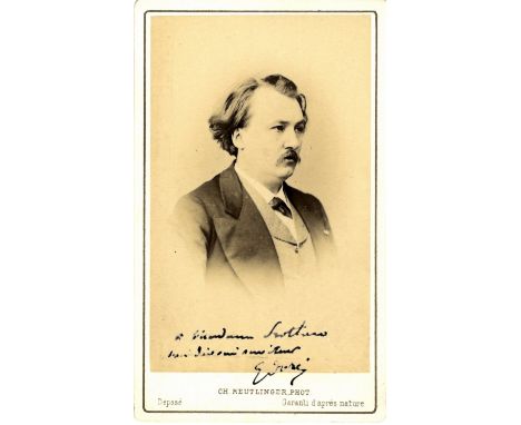 DORE GUSTAVE: (1832-1883) French Artist, Illustrator & Sculptor. A fine vintage signed and inscribed sepia carte-de-visite ph