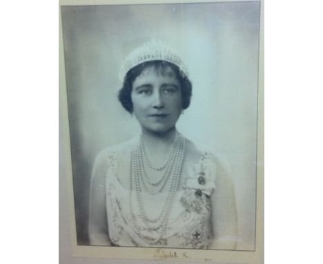 ELIZABETH THE QUEEN MOTHER: (1900-2002) Queen Consort of King George VI. An excellent, large vintage signed 21 x 29 photograp
