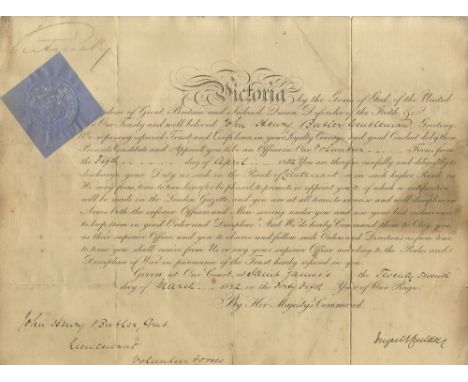 VICTORIA: (1819-1901) Queen of the United Kingdom Great Britain & Ireland 1837-1901. D.S., Victoria R I, as Queen, at the hea