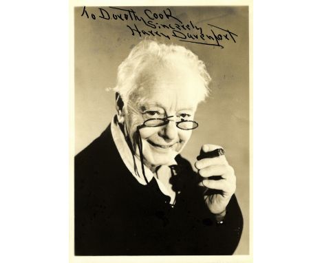 DAVENPORT HARRY: (1866-1949) American Actor, starred in Gone With The Wind (1939) in the role of Dr. Meade. Scarce vintage si
