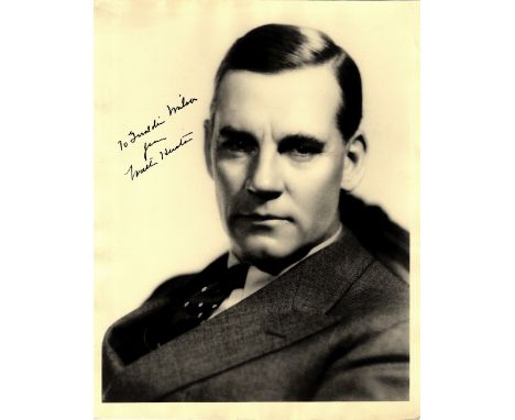 HUSTON WALTER: (1884-1950) Canadian-born American Actor, Academy Award winner. Vintage signed and inscribed sepia 8 x 10 phot