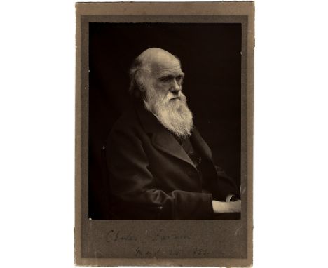 DARWIN CHARLES: (1809-1882) English Naturalist. A good, rare vintage signed sepia 4 x 6 photograph, the fine image depicting 