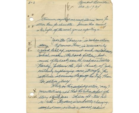 BERNSTEIN LEONARD: (1918-1990) American Conductor &amp; Composer of Westside Story. An early Autograph Manuscript Signed, Leo
