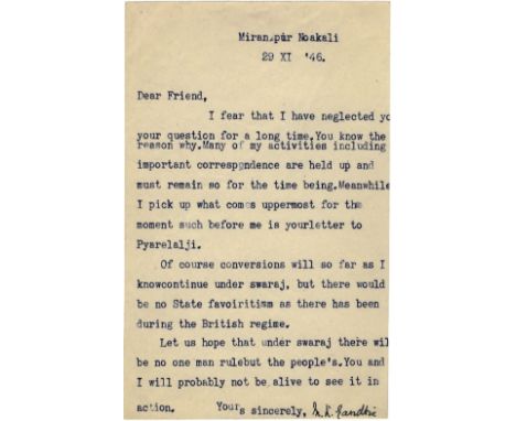 'You and I will probably not be alive to see it in action'

[GANDHI MAHATMA]: (1869-1948) Indian Political and Spiritual Lead