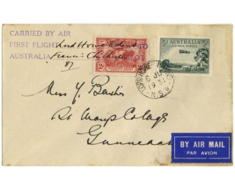 CHICHESTER FRANCIS: (1901-1972) British Aviator & Sailor. A scarce Flown Cover Signed by Chichester, commemorating the First 