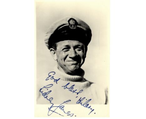 JAMES SID: (1913-1976) South African-born English Comedy Actor, star of Carry On films. Vintage signed and inscribed postcard