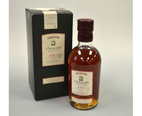 ABERLOUR A'BUNADH NON CHILL FILTERED SINGLE SPEYSIDE MALT SCOTCH WHISKY, from batch No.15, 59.6% vol, 70cl, in carton