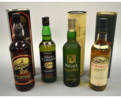 SINGLE MALT SCOTCH WHISKY, comprising Wallace whisky liqueur, 35% vol, 70cl, in carton, Tamnavulin Glenlivet, aged 10 years o