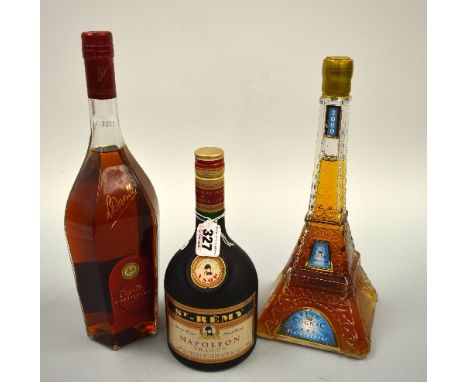 BRANDY, comprising Dorville Napoleon Select, 40%, 100cl, two St Remy Napoleon VSOP, 40%, 70cl, fine cognac Deribaucourt, 40%,