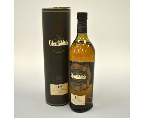 GLENFIDDICH ANCIENT RESERVE EIGHTEEN YEAR OLD SINGLE MALT SCOTCH WHISKY, 43% vol, 1 litre, in presentation tube
