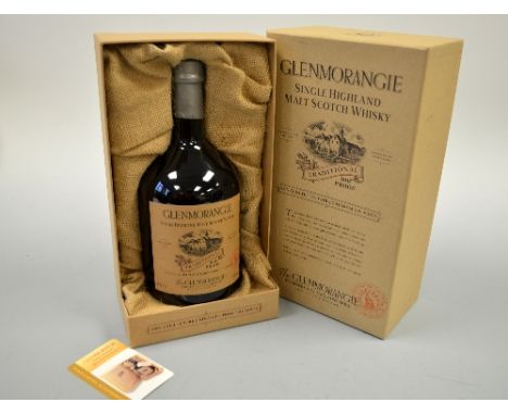 GLENMORANGIE SINGLE HIGHLAND MALT SCOTCH WHISKY, 57.2% vol, 1 litre, traditional 100% proof, in presentation lidded cardboard