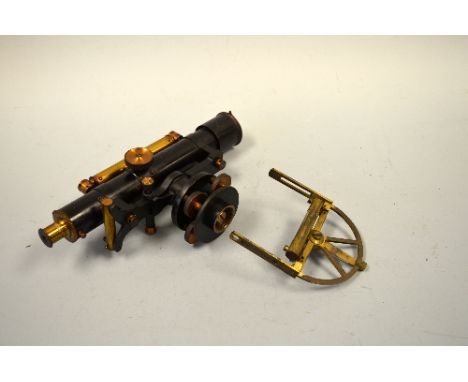 A SURVEYING LEVEL, impressed J Casartelli & Son, Manchester No.247, bubble level, rack and pinion focus, light shade with fou