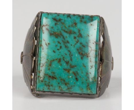 This bold ring is marked CP Sterling inside the band. 14g total weight. Size 9.25. Dimensions: See DescriptionCondition: Age 