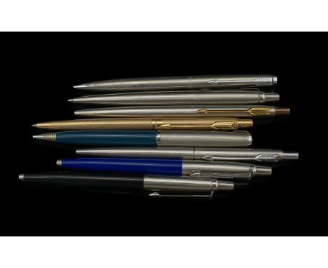 A Collection Of Vintage Parker Ballpoint Pens - 8 In Total. Various Colours. All In Good Condition.