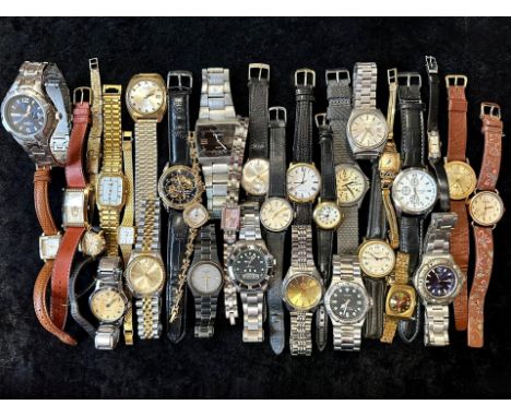 Collection of Ladies &amp; Gentleman's Wristwatches, bracelet and  leather straps, makes include Rotary, Citron, Lorus, Arman