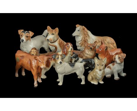 Box Containing a Quantity of Animal Figures,  to include odd Beswick, Szeiler, Sylvac, etc. 12 in total