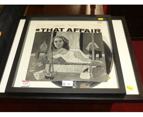Contemporary mixed media artwork entitled Christine Keeler, That Affair, as an album cover, in glazed box frame; together wit