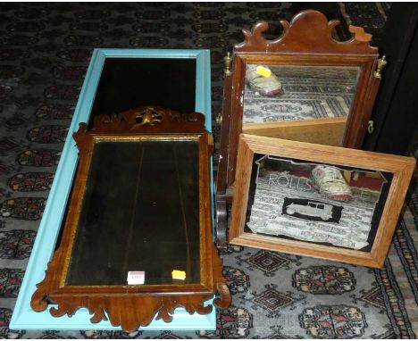 Four various mirrors to include Chippendale style examples (some losses and damages)