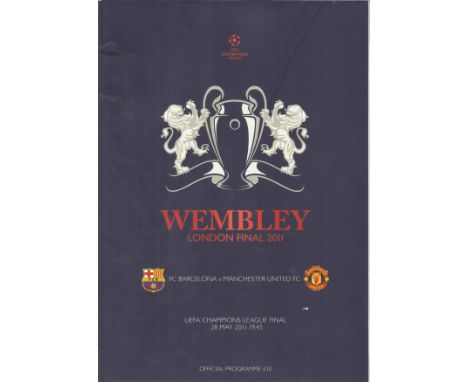 Football Vintage Programme FC. Barcelona v Manchester United Champions League Final Wembley Stadium 28th May 2011. Good Condi
