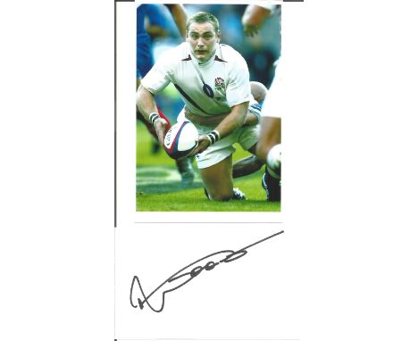 Rugby Union Trevor Woodman signature piece includes 6x4 colour photo and a 6x4 signed album page. Woodman was England's loose