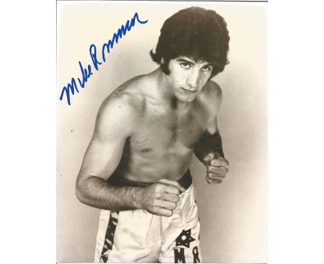 Boxing Mike Rossman 10x8 signed b/w photo. Mike Rossman born Michael Albert DePiano on July 1, 1955 is an American former pro