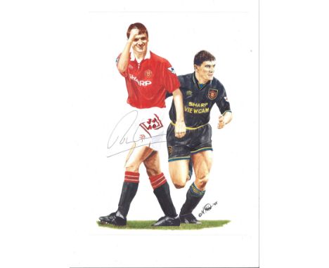 Football Roy Keane 14x10 print pictured during his time with Manchester United. Good Condition. All autographs are genuine ha