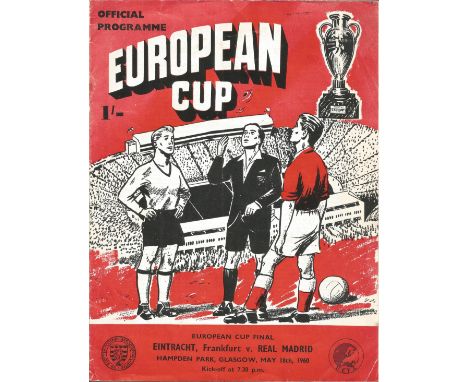 Football vintage original programme Eintracht Frankfurt v Real Madrid European Cup Final Hampden park Glasgow , 18th May 1960