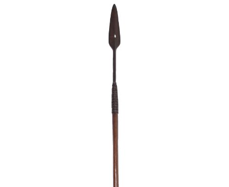 Anglo-Zulu War Battlefield Recovered Zulu Warriors Spear “Assegai”, interesting example which has a hole in the spear tip cau