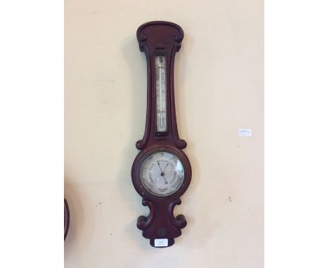 A Victorian mahogany banjo barometer, by C.W. Dixey &amp; Son, 68cm high