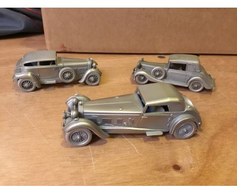 Danbury Mint, 'The Classic British car collection ' twelve scale replicas in pewter, all in boxes with certificates.