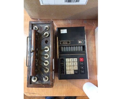 An Edwardian rosewood cased harmonium together with a retro portable calculator by Teal (2)