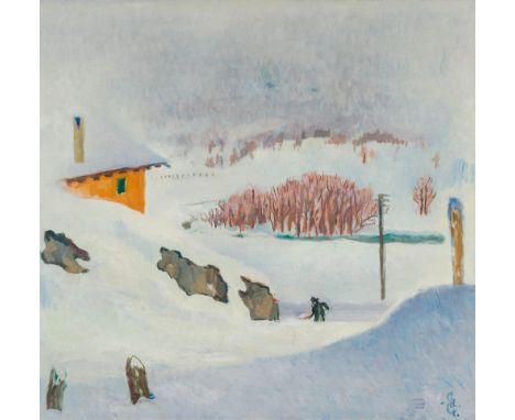 Giovanni Giacometti 1868–1933 Inverno 1932 Öl auf Leinwand unten rechts monogrammiert GGrückseitig signiert, bezeichnet und d