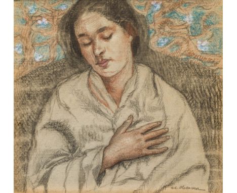 Charles-Clos Olsommer 1883–1966 Portrait de femme Kohle und Pastell auf Papier unten rechts signiert C.C. Olsommer 29,5 x 30,