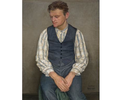 Aurèle Barraud 1903–1969 Portrait d'Aimé 1926 Öl auf Leinwand auf Hartfaserplatte unten rechts signiert, bezeichnet und datie
