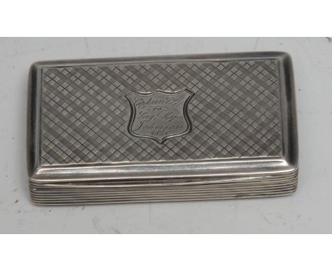 Crimean War Interest - The Charge of the Light Brigade - an early Victorian silver rectangular snuff box, hinged cover with m