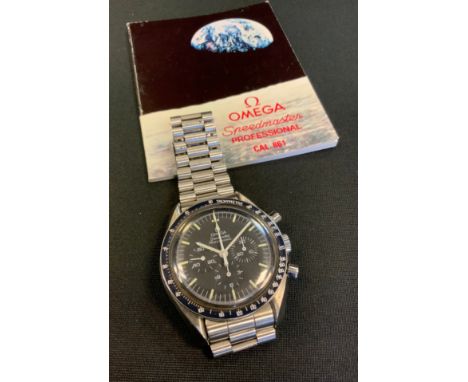 An Omega Speedmaster Professional  APOLLO XI Moon Landings wristwatch Circa 1989, stainless steel case marked Omega Speedmast