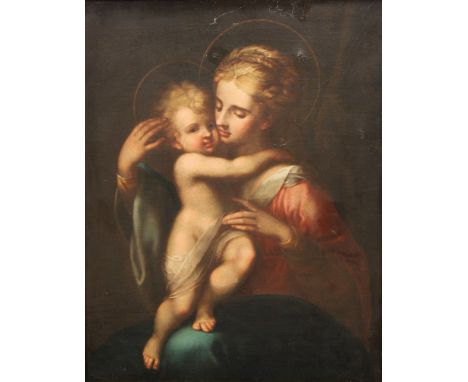 Continental School (19th century)After the Old Master, Madonna and Childoil on canvas, 82.5cm x 64.5cm, the stretcher indisti