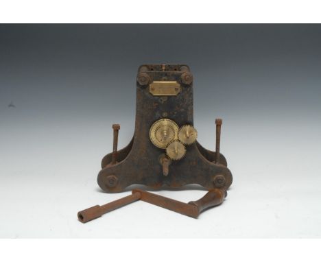 Horology - Derbyshire - a late Victorian/Edwardian turret-type industrial clock movement, by G. S Smith, 20, St. Peter Street