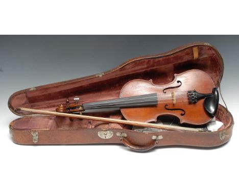 A Scottish violin, by Robert Pithie, Aberdeen, the two-piece back 35.5cm long excluding button, outlined throughout with purf