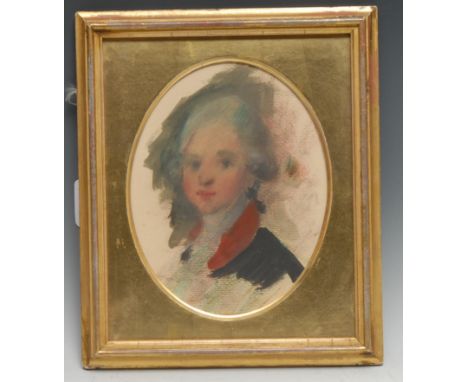 English School (late/19th century)Portrait of a Gentleman, after a Georgian original, head-and-shoulders lengthoval, watercol