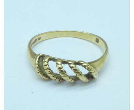 A 9ct gold ring, 1.7g, N