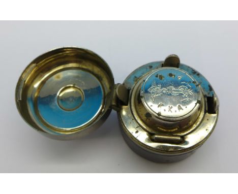 A Russian navy travel inkwell
